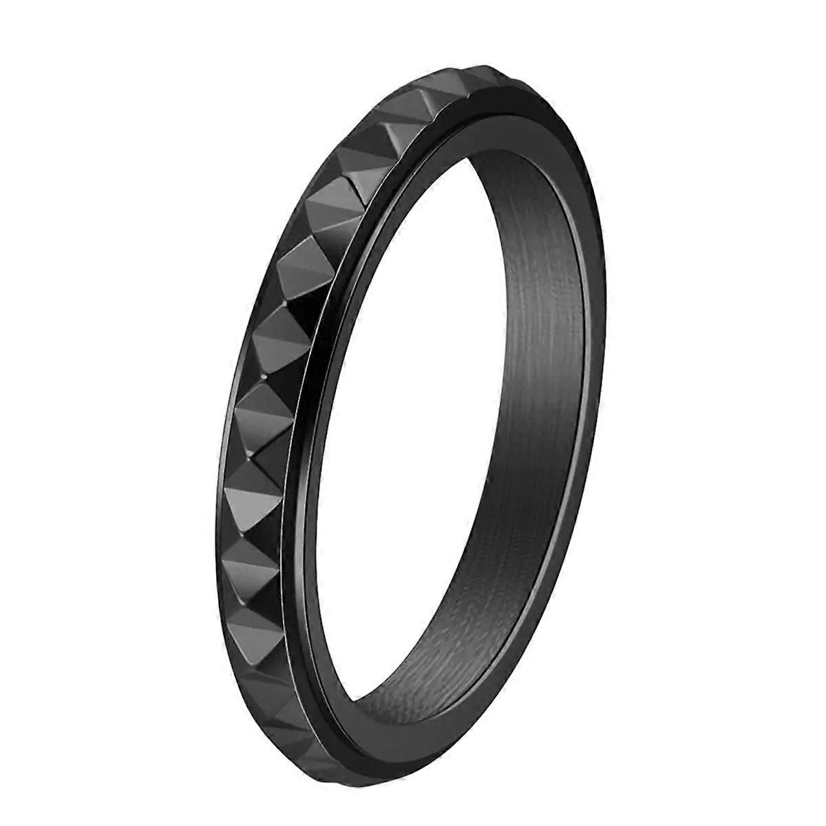 Stackable Triangle Wedding Band Rotating Anxiety Relief Ring