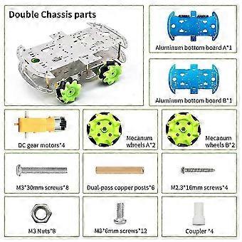 For DIY 4WD Aluminum Mecanum Robot Car Two-Layer Bottom Board Robot Chassis