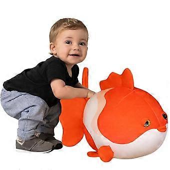 UltraSoft Red Goldfish Plush Pillow, Lifelike 3D Carp Stuffed Animal Toy for Home Decor and Gifts, 13.8''