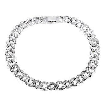 Kubanische Herrenkette, 40 cm, Diamantschmuck, Hip-Hop-Kette, Miami-Kubanische Gliederkette, Silber, intelligent