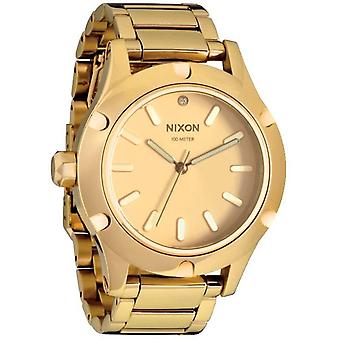 Nixon Camden Quartz Analog Woman Watch with A343502 Gold Plated Stainless Steel Bracelet