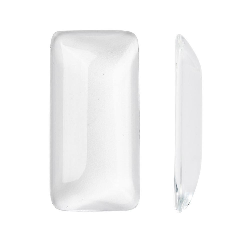 100pcs Transparent Rectangle Glass Cabochons Clear 38x19x6.5mm