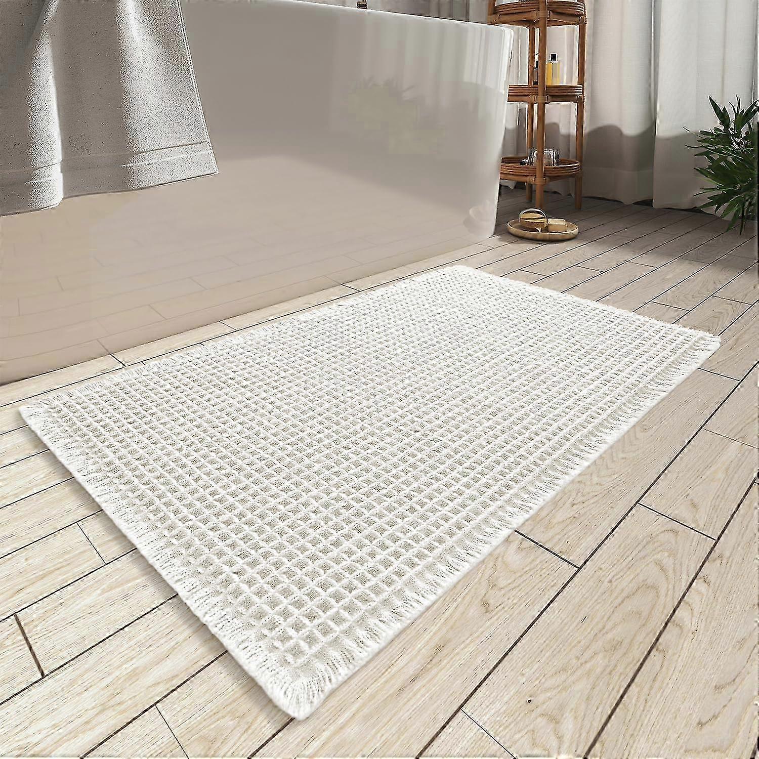 Non Slip Waffle Cotton Bath Mat