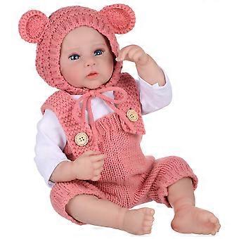 Realistic Baby Doll Boy Vinyl Toy for Decoration Including Feeding Accessories