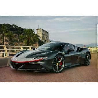 Styled Ferrari SF90 in Silverstone Grigio - High Quality Premium jigsaw puzzle SIO144