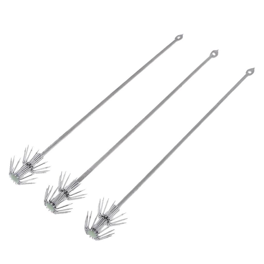 3pcs Luminous Squid Deep Sea Drop Underwater Catch Fishing Lure Hook Tackle