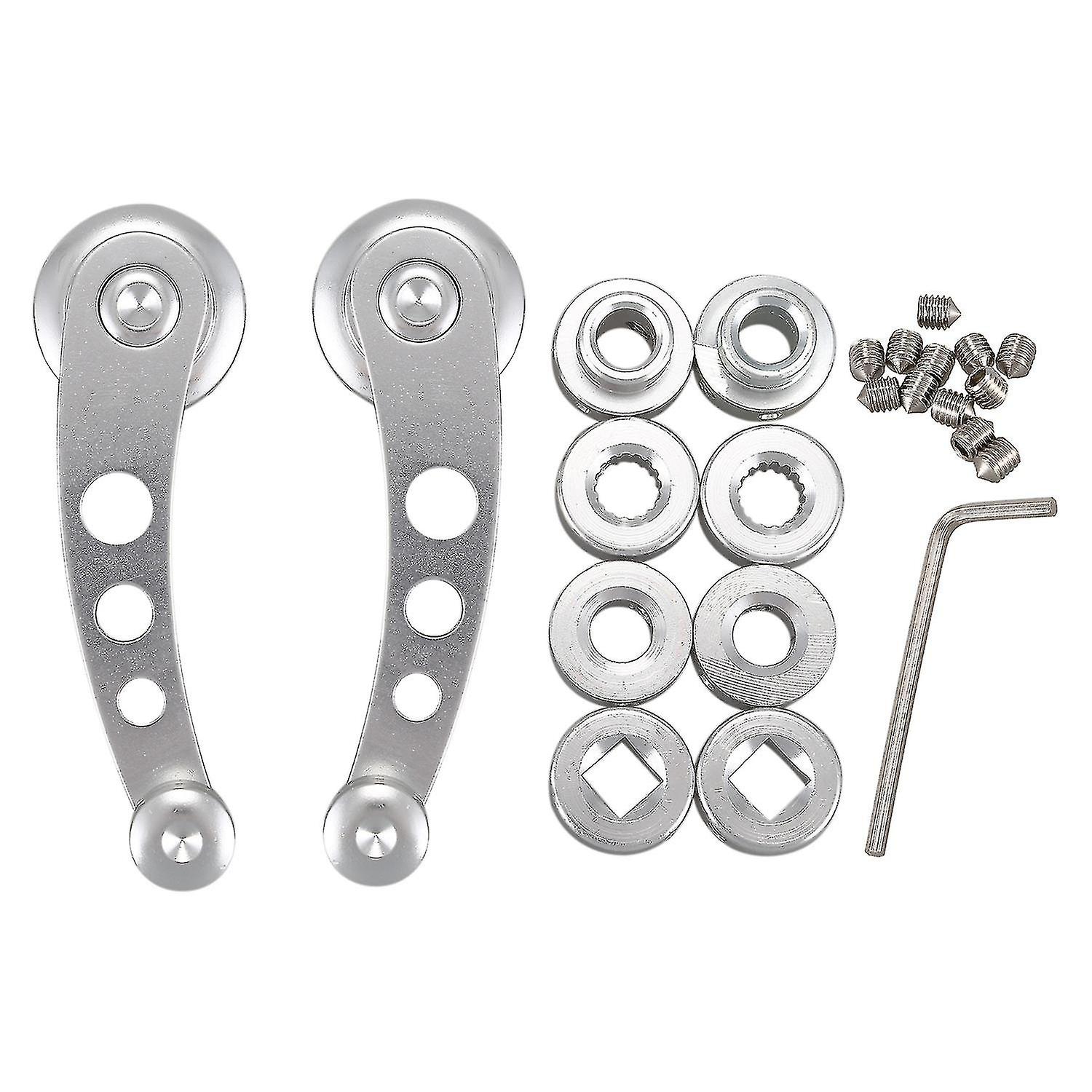 Car Truck Window Crank Handle Replacement Silver Tone Manual 2 Pcs