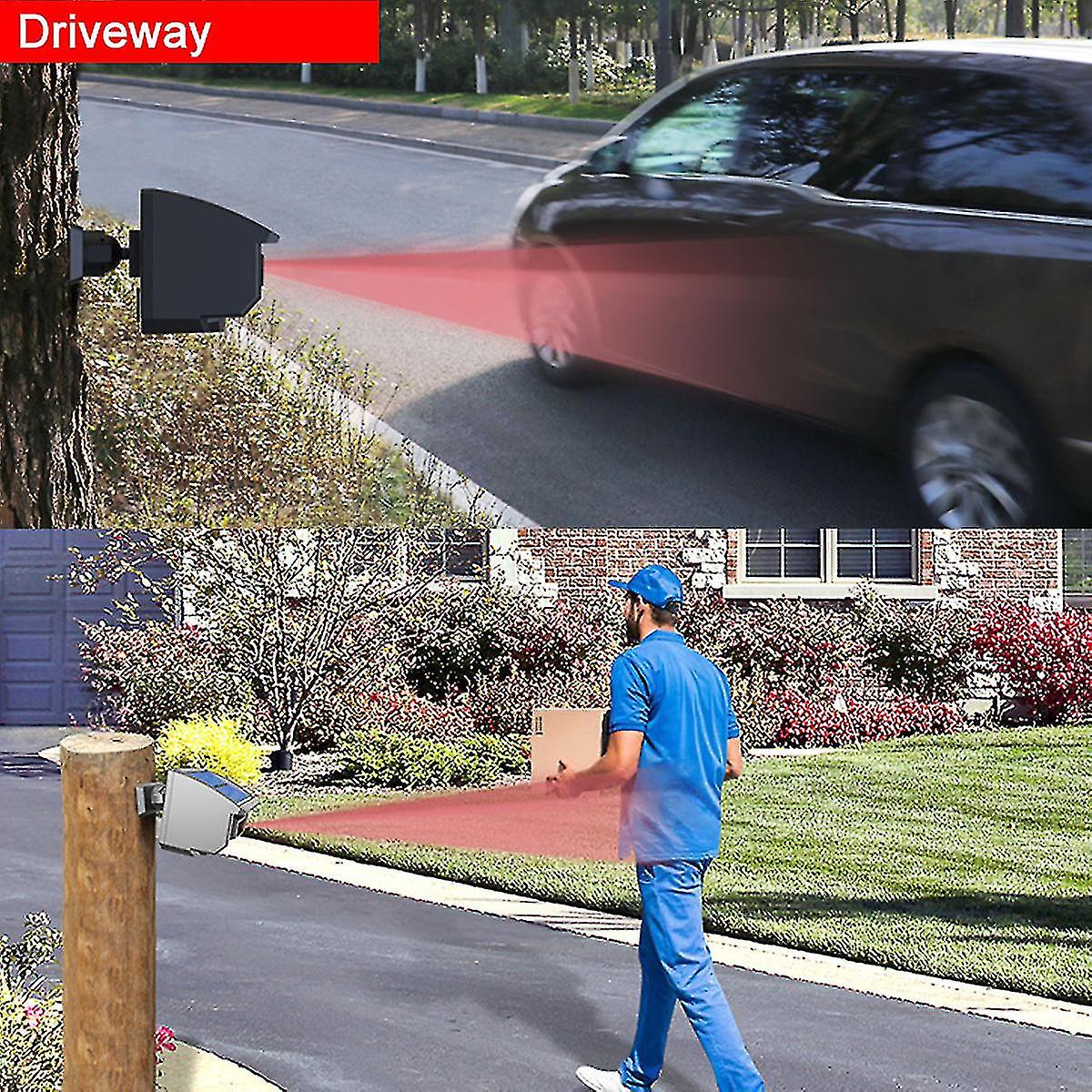 Solar Driveway Alarm System Outdoor Motion Sensor Detector