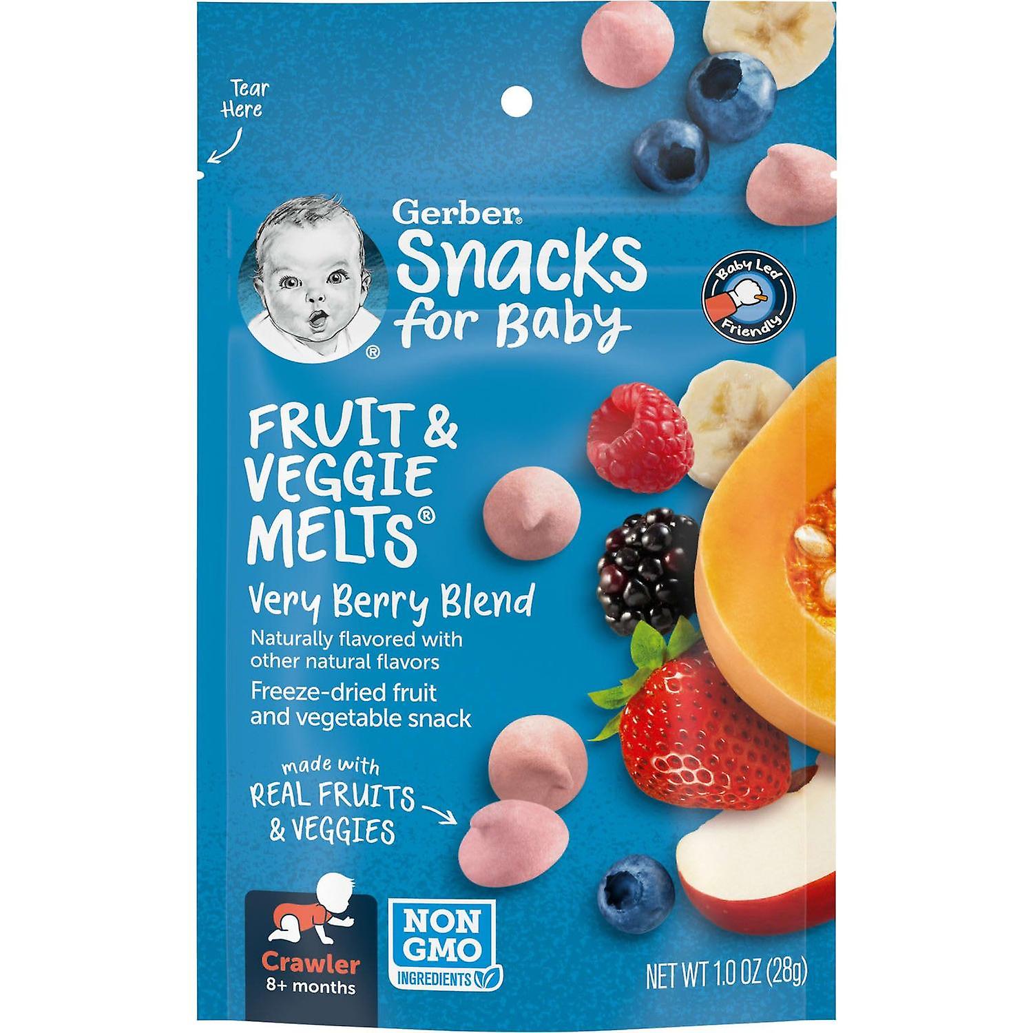 Gerber, Fruits et légumes fondus, 8+ mois, Very Berry Blend, 1 oz (28 g)