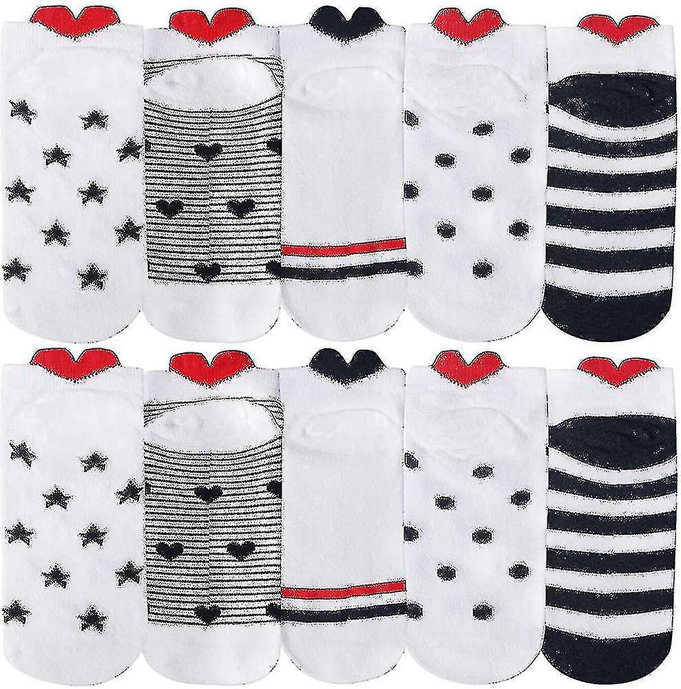 Algodón Mujer 10 Pares Patrón Corazón Multicolor-r