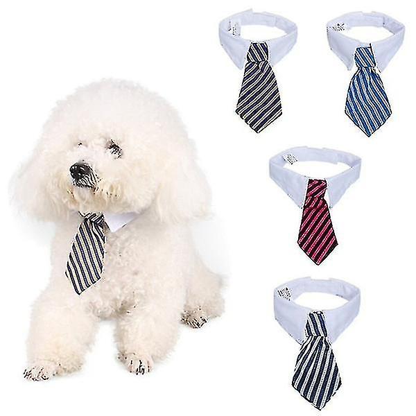 Dog Cat Grooming Cat Striped Bow Tie Animal Striped Bow Tie Collar Pet Adjustable Christmas Cat Collar