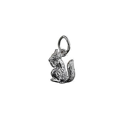 Silver 11x9mm sitting Squirrel Pendant or Charm