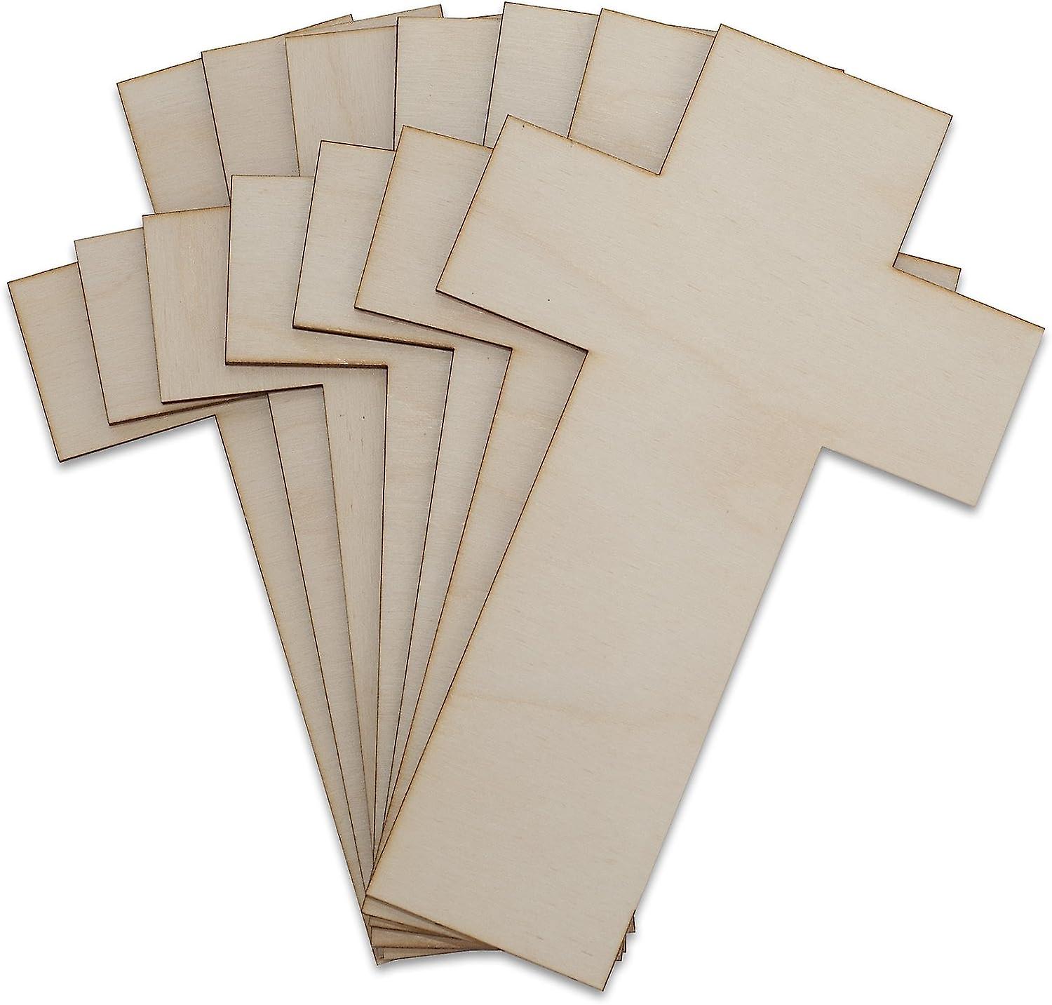 Creative Deco 10 x Pendente a croce in compensato | 20 x 12,5 cm | Non verniciato | Ritagli per dipingere, decorare Naturalmente, 21x17.6x2.4