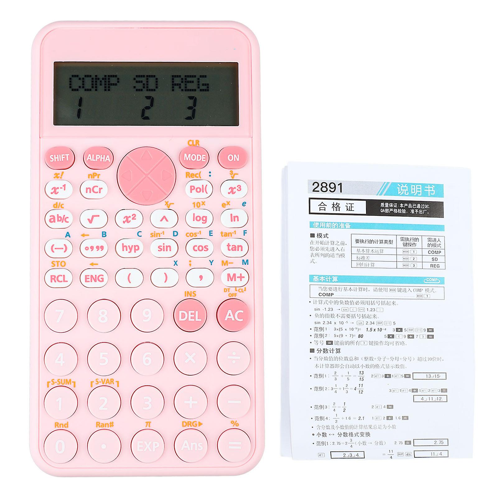 Back to School Supplies Scientific Calculator 2 Rows LCD Display 240 Functions Battery Powered Desk Calculator for Office School Business
