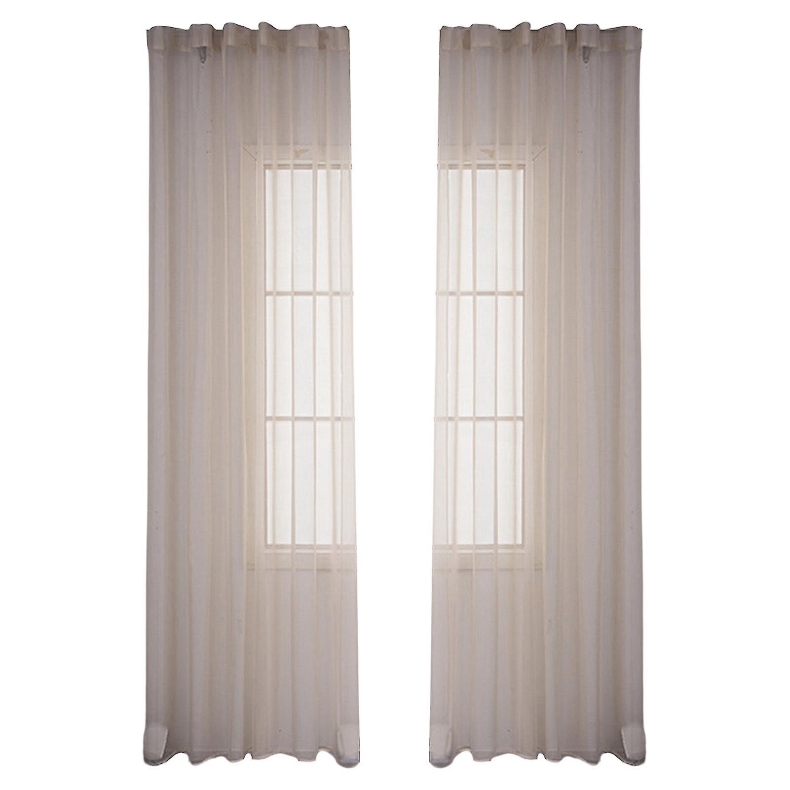 2pcs Window Gauze Easy To Install Fine Workmanship Wide Application Exquisite Long Lasting Decorative Polyester Terylene Thin Window Screenings