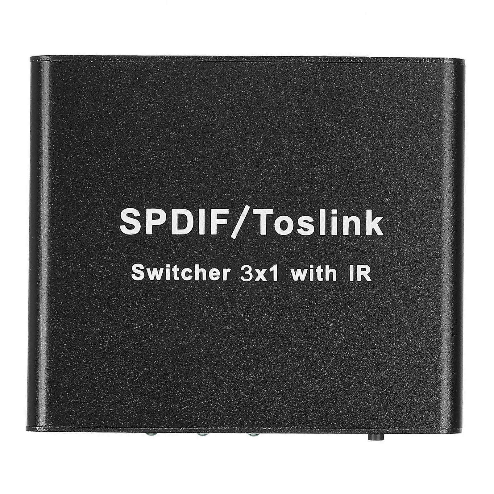 SPDIF/for TosLink Switcher 3x1 Switching Device with Remote Control 3 in 1 out Switcher 100V?240VUS Plug