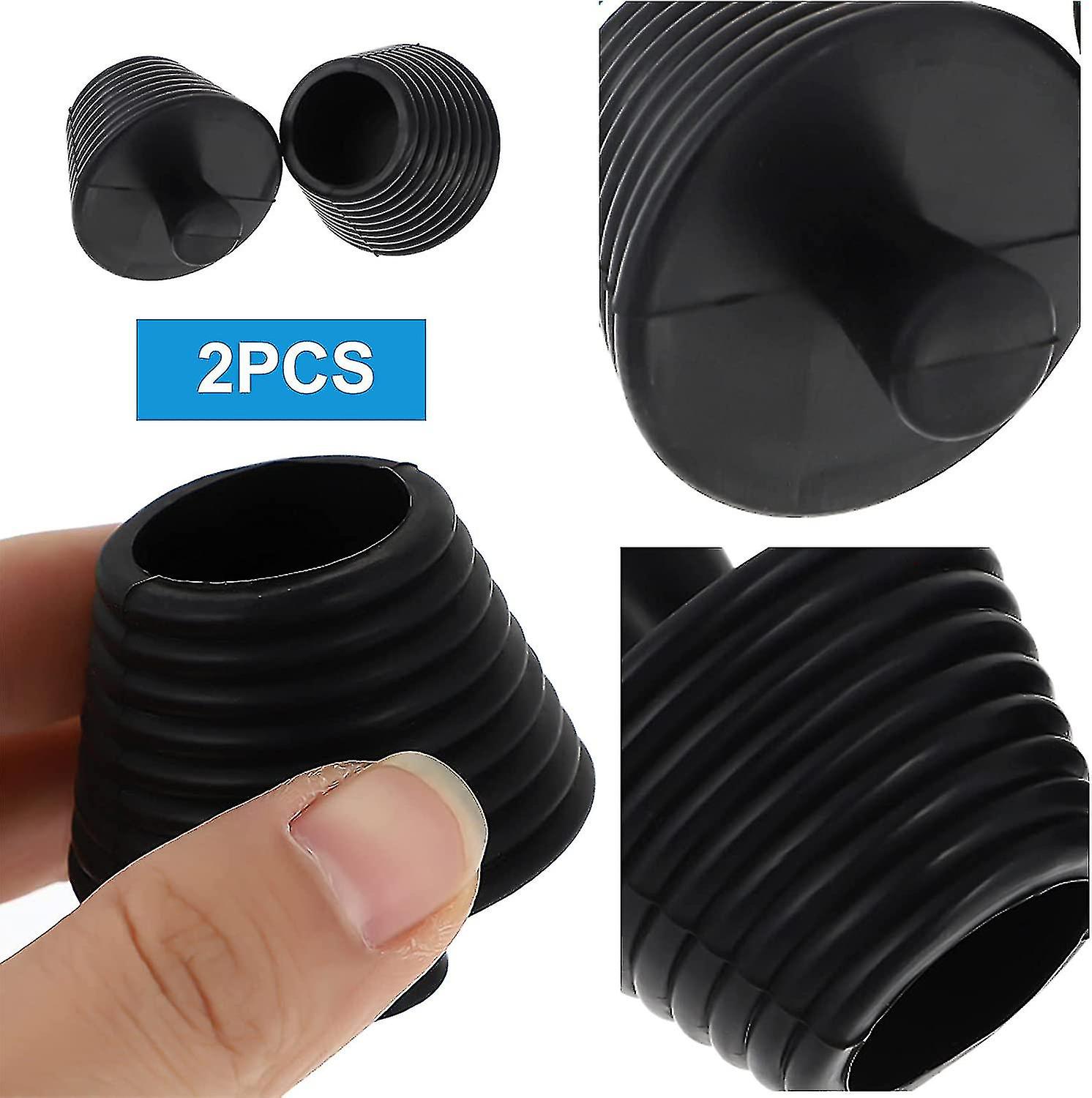 2pcs Universal Silicone Sink Plug (black)