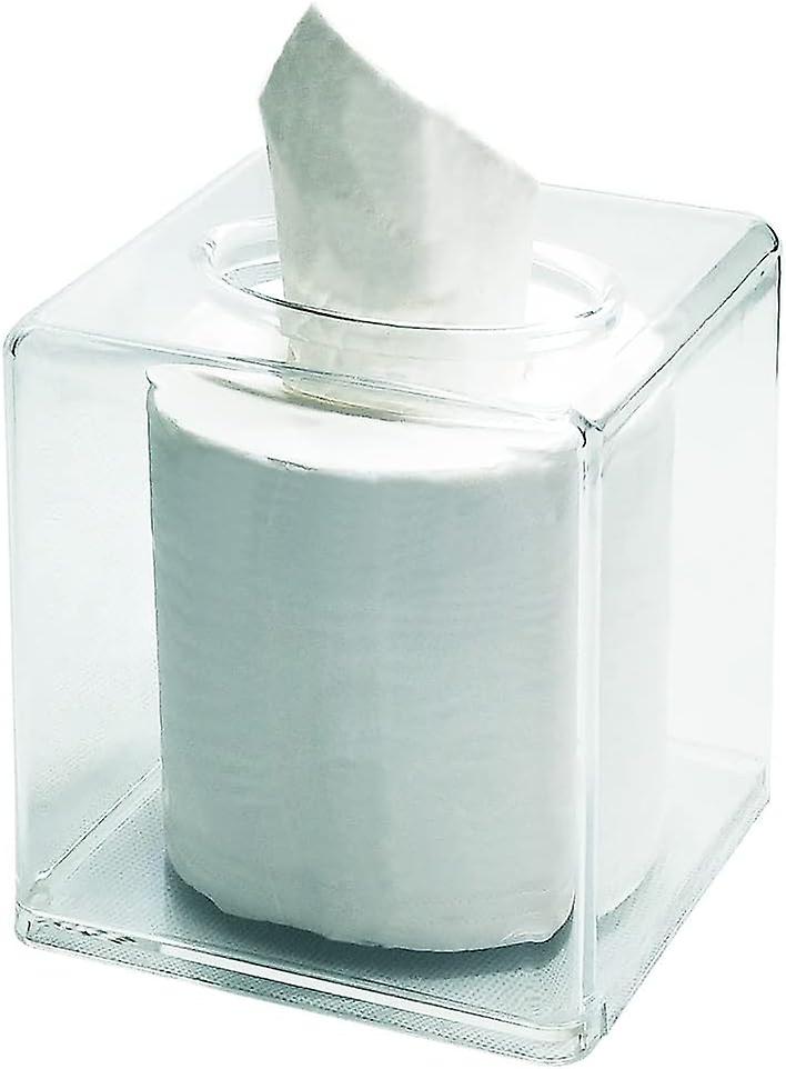 1pc Square Clear Acrylic Tissue Box Cover, Bathroom Tissue Box Holder