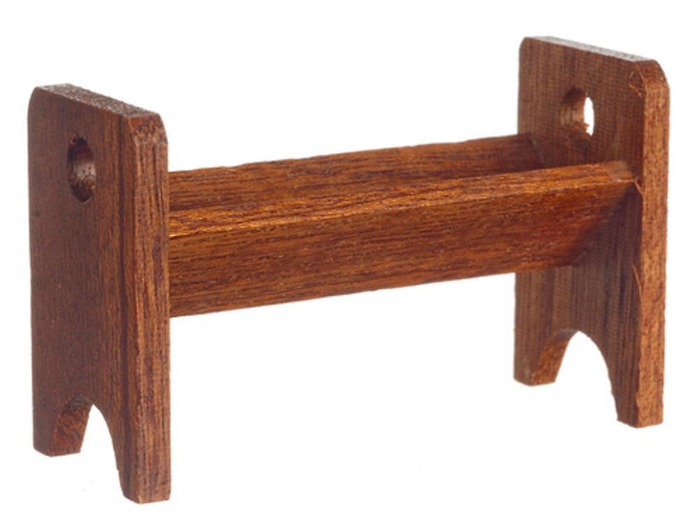 Dolls House Small Walnut Wood Book Shelf Miniature 1:12 Scale