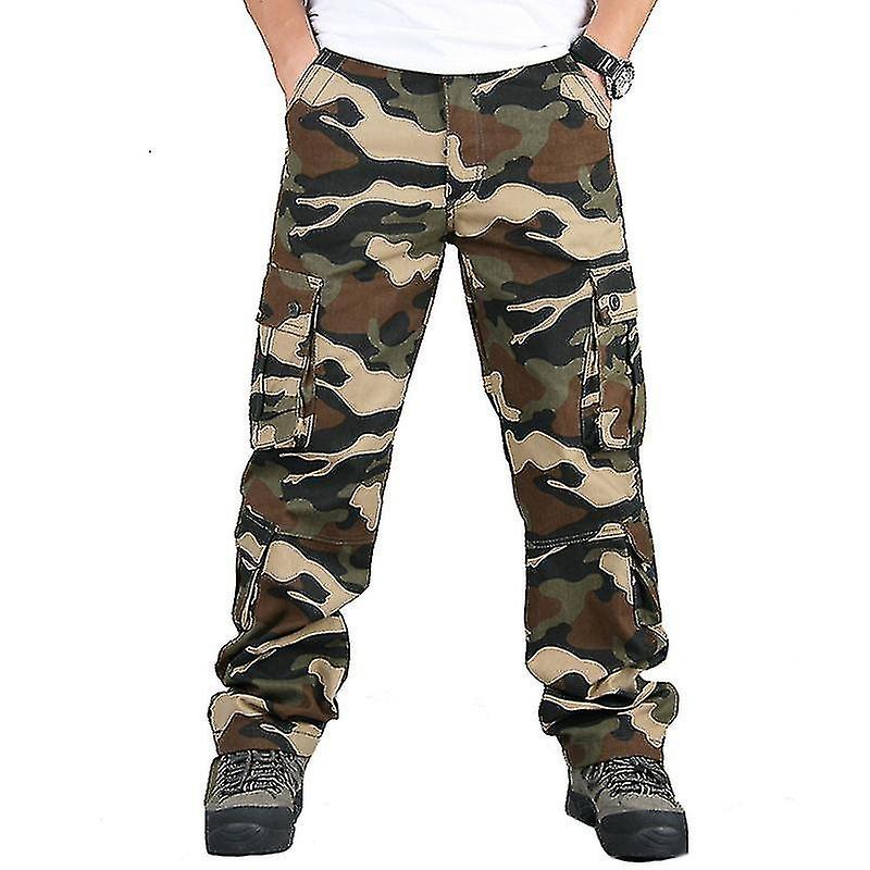 Män Kamouflage Militär Cargo Byxor Army Combat Heavy Duty Work Pants Nv7