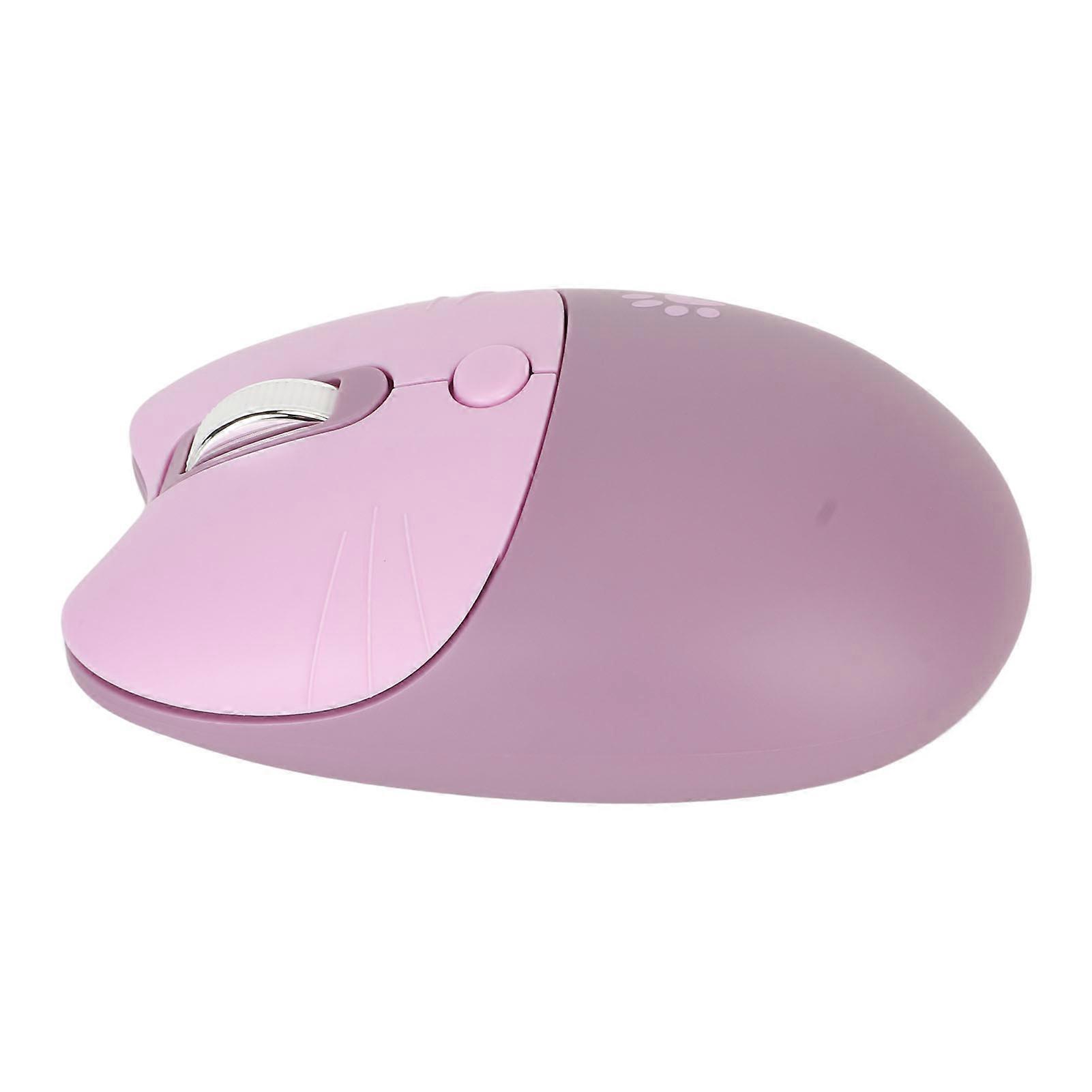 2,4G Cat Wireless Mouse Stumm USB-Empfänger Niedliche tragbare 3-Stufen-DPI-Maus für M3 Laptop-Computer Lila