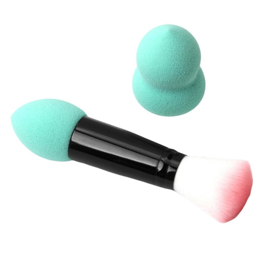 Double Headed  Makeup Cosmetics Blush Brush Powder Foundation Sponge Puff Orange