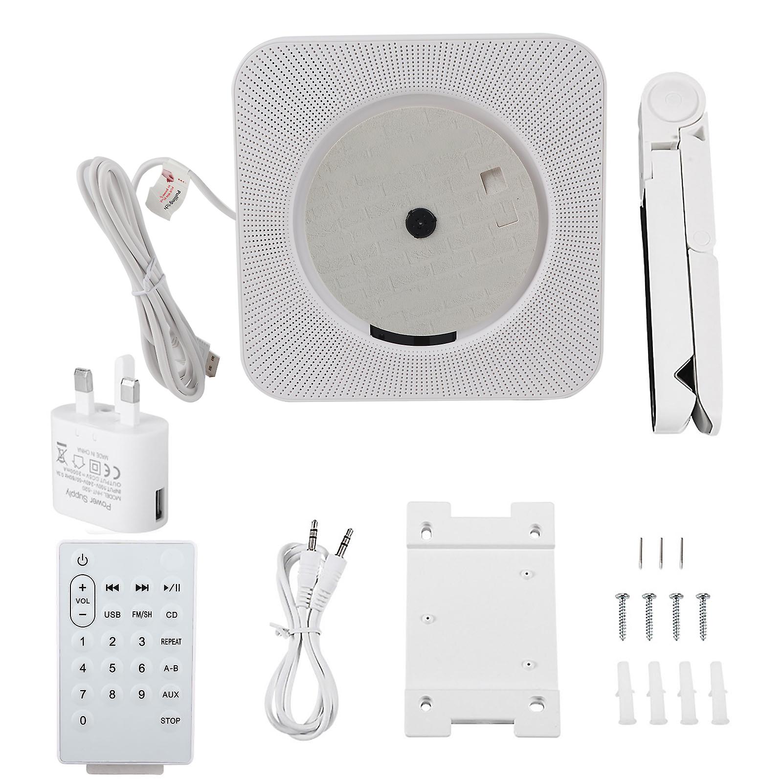 Portable Wall Mounted Bluetooth Stereo Remote Control CD MP3 Player UK Plug