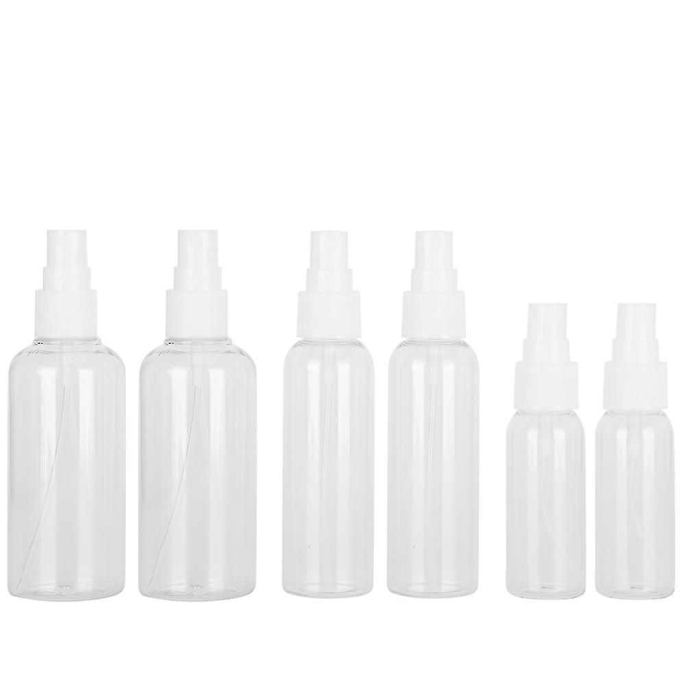 6Pcs Transparent Press Type Empty Spray Bottle Toner Liquid Storage Container for Travel Use