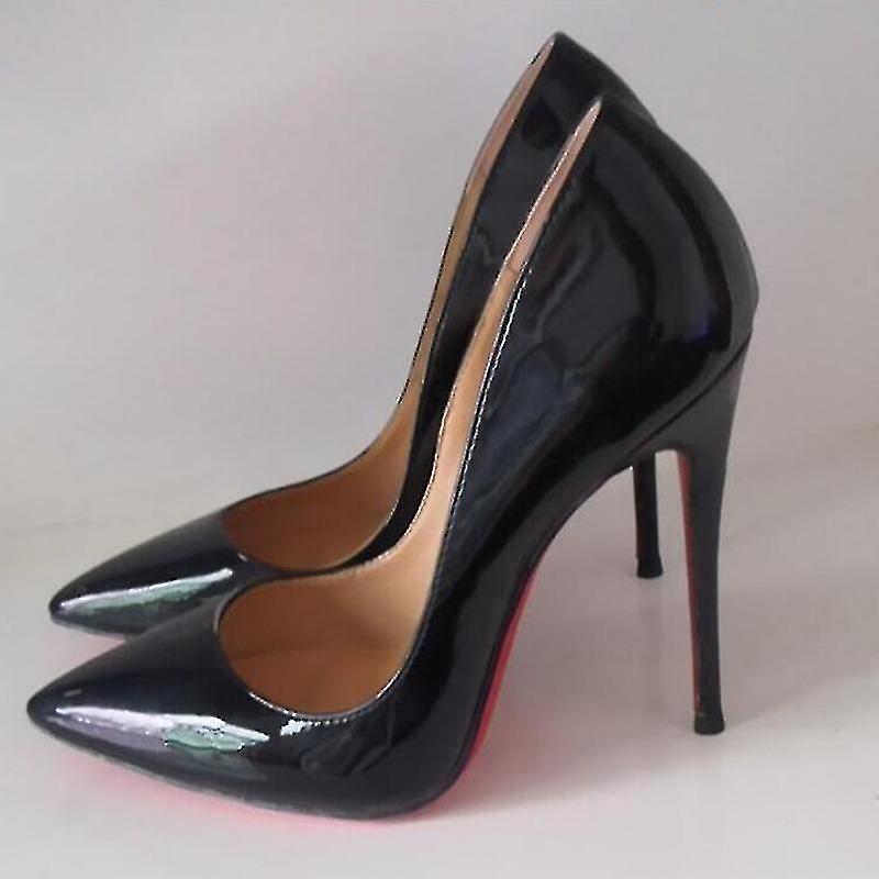 Women Red Sole Pumps New Sexy Bottom Pointed Toe Black Thin High Heel