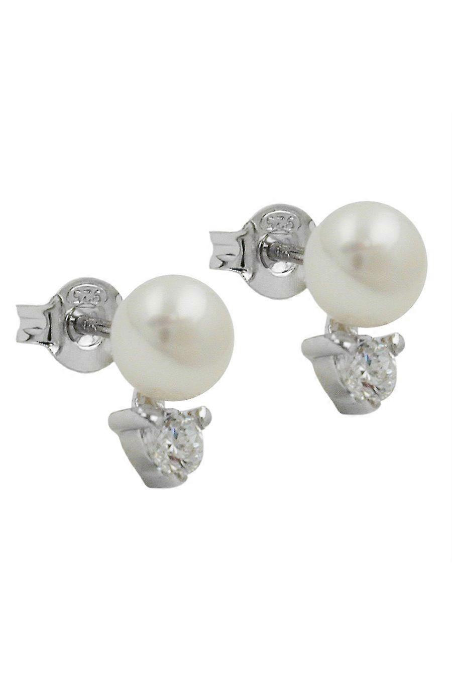 Earrings Studs Pearl Zirconia Silver 925 - Gl93439