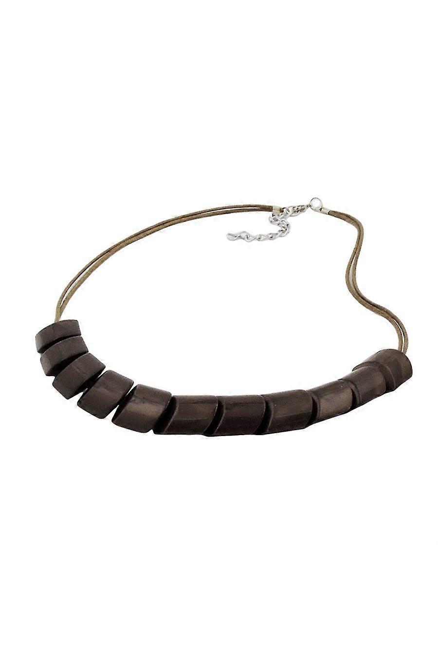 Necklace Slanted Beads Olive Drab - Gl02114
