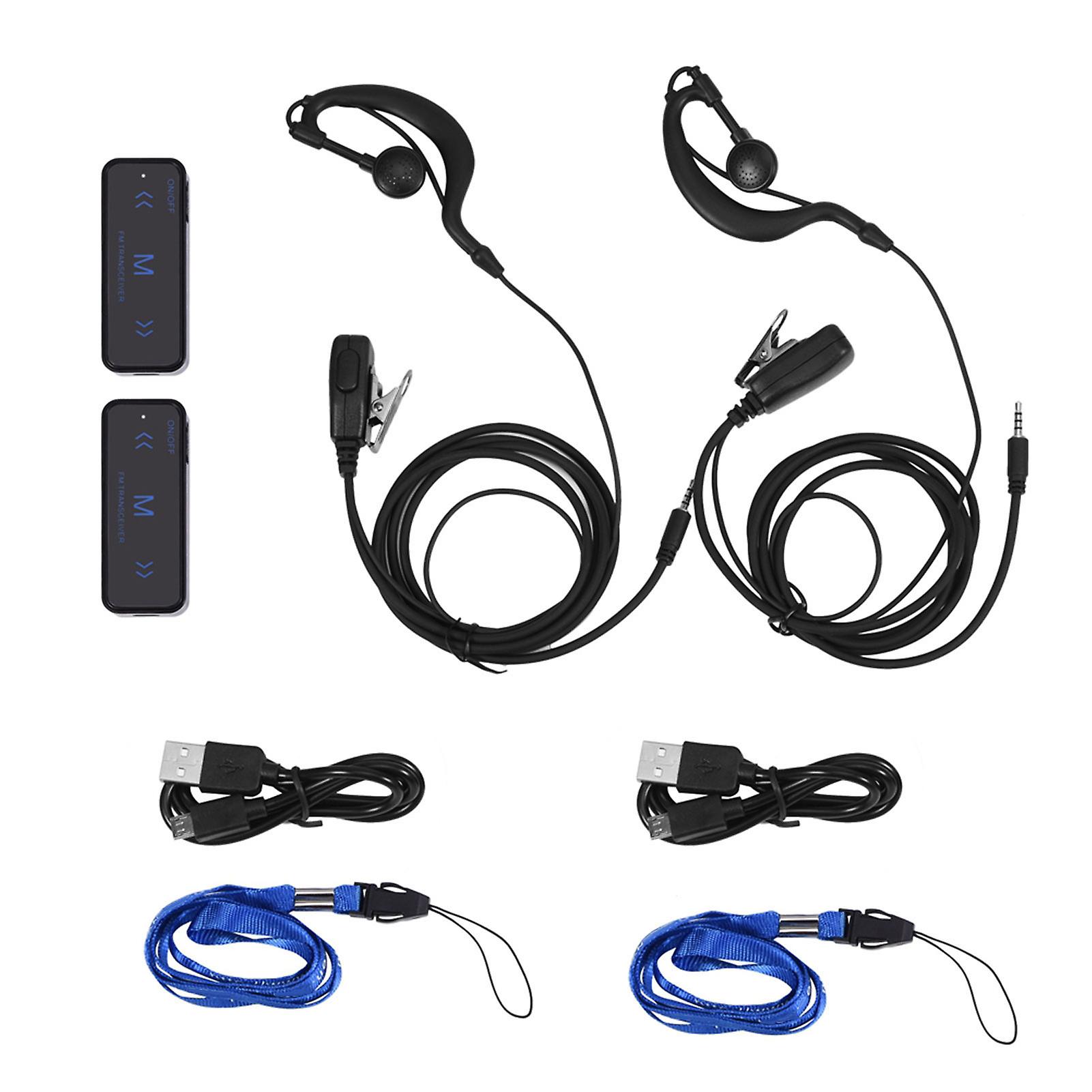 2PCS 400-480MHz Mini Walkie Talkie Set with Earpiece & USB Power for Clear Communication