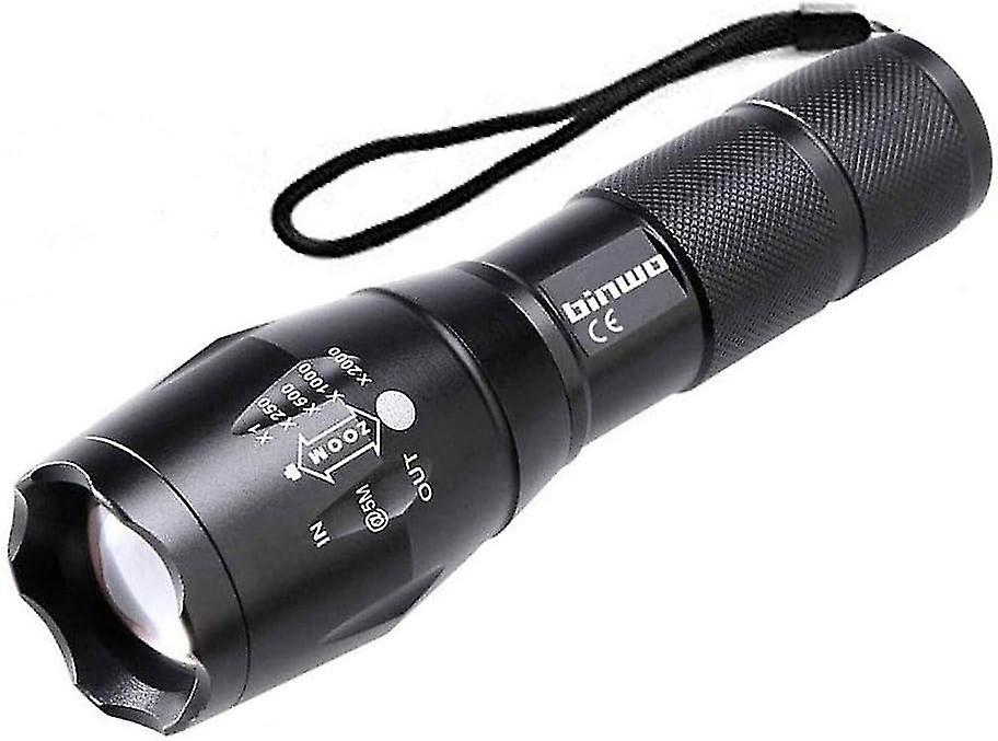 LED flashlight extremely bright 2000 lumen CREE flashlights, zoomable, waterproof LED tactical flash