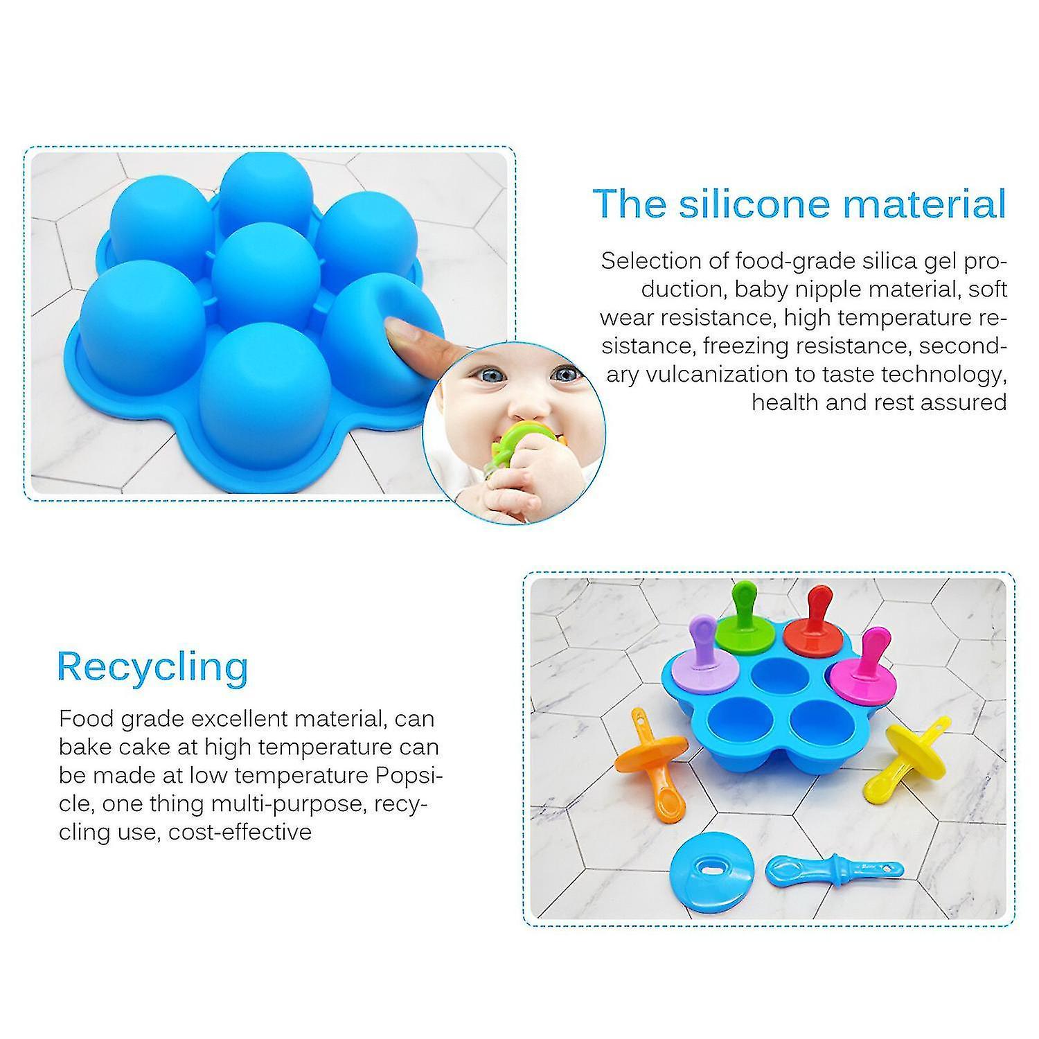 Mold Ice Cube Molds Summer Popsicle Maker Kitchen Tools Randomly Color Lolly Mould(blue)