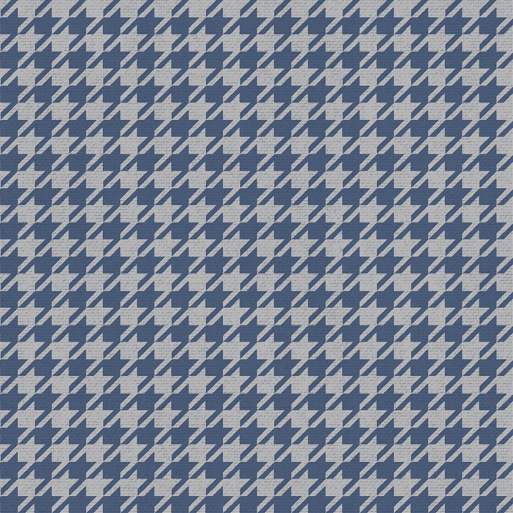 Houndstooth Silver Blue Wallpaper