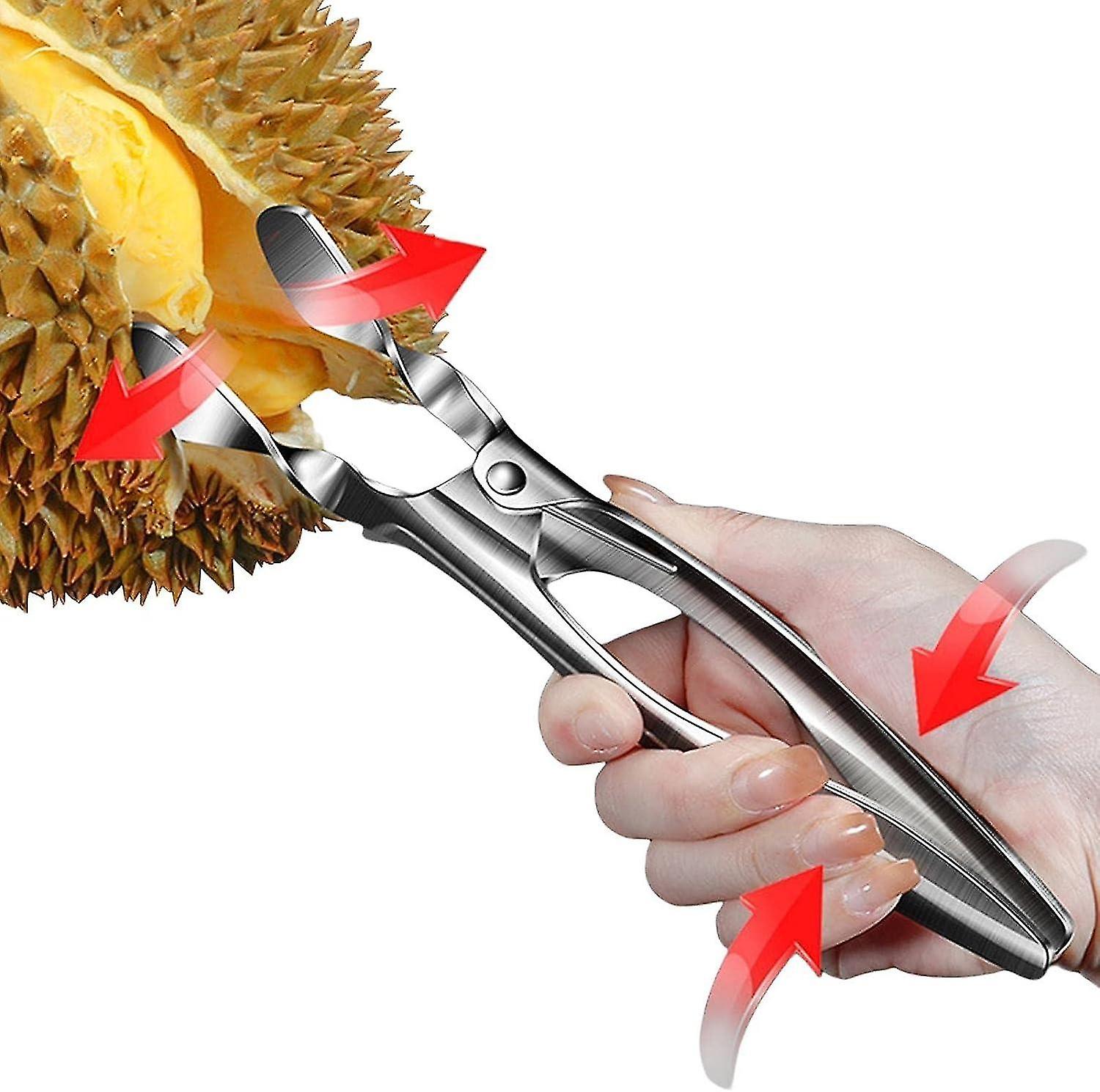 Durian Peeling Tool, Multi-Function Opener for Quick Durian Shell Removal, Rust-Proof Heavy Duty Sta