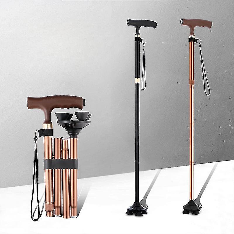 Walking Stick Multifunctional Foldable Walking Stick for Men and Women Lightweight Lighted Anti-Slip