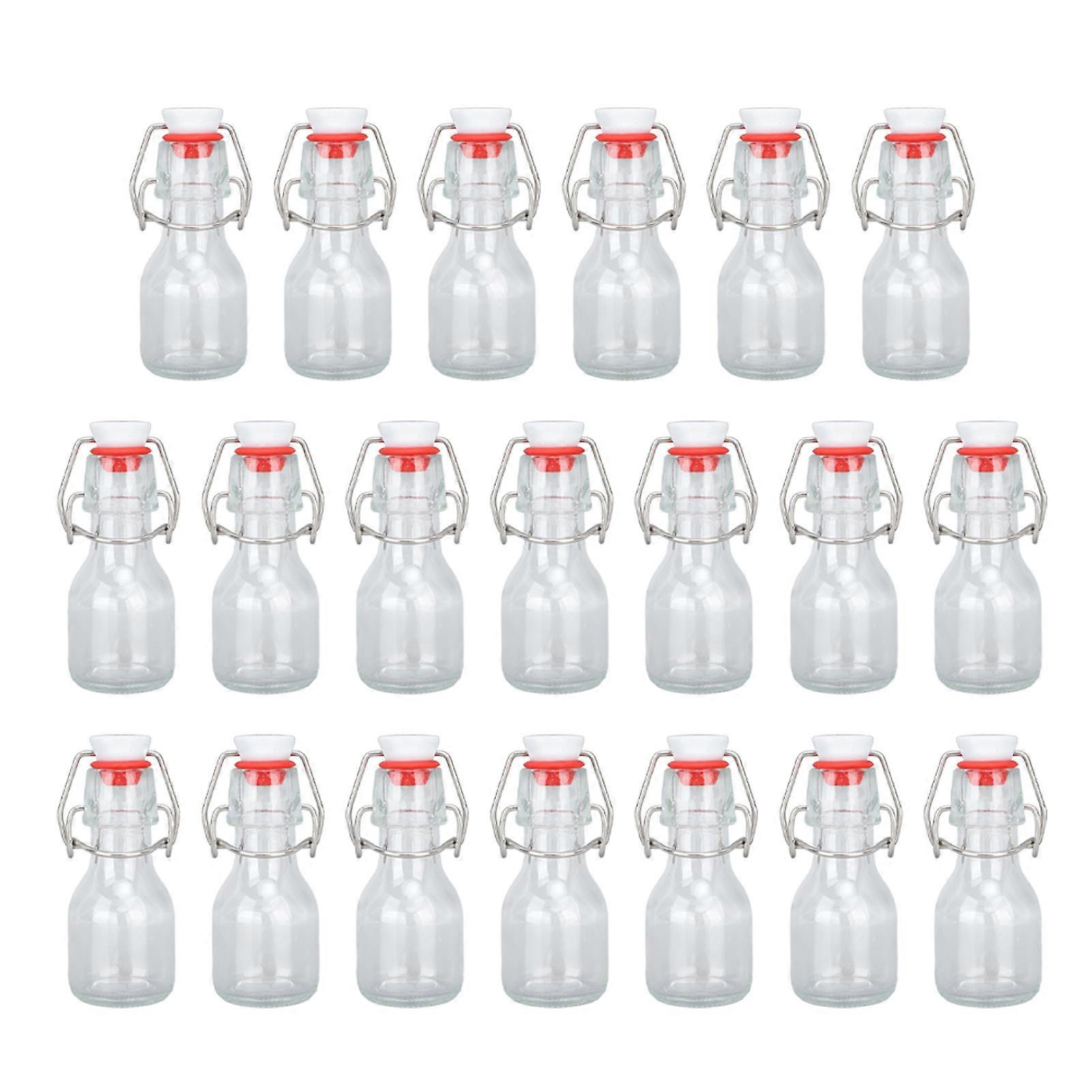 20pcs Swing Top Bottles 60ml Glass Transparent Multifunctional Flip Cap Bottles for Beer Soda Oil Vinegar