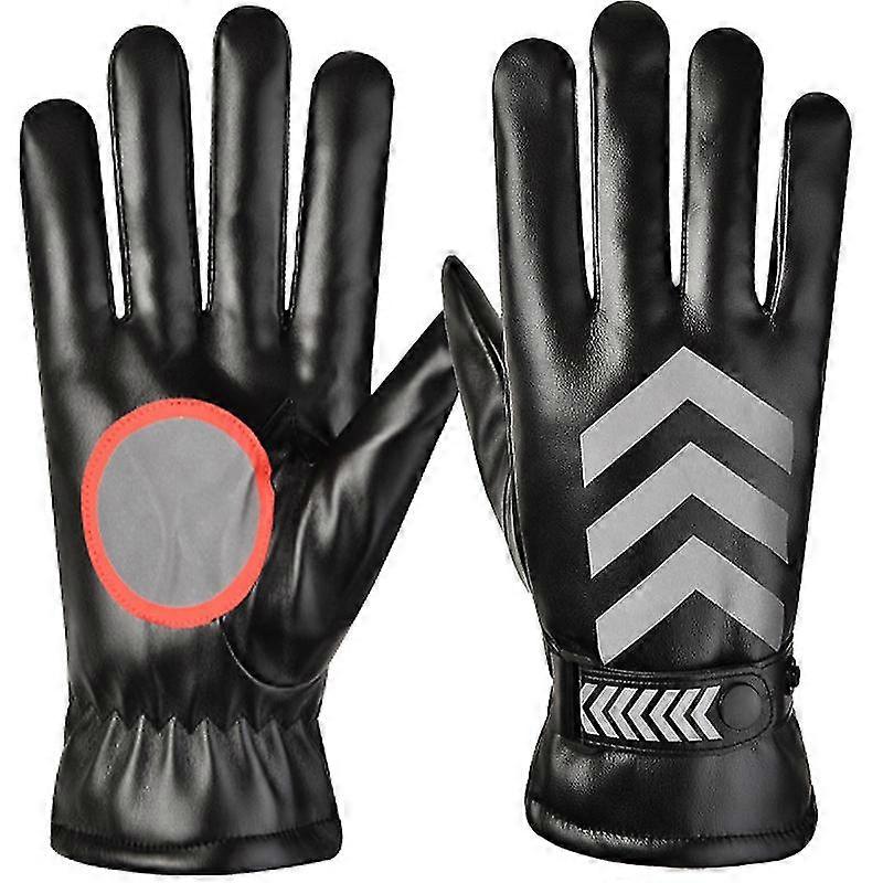 Luvas quentes pu masculinas deslizam resistentes à água adicionada Luvas de tela de toque reflexivas resistentes à água #black