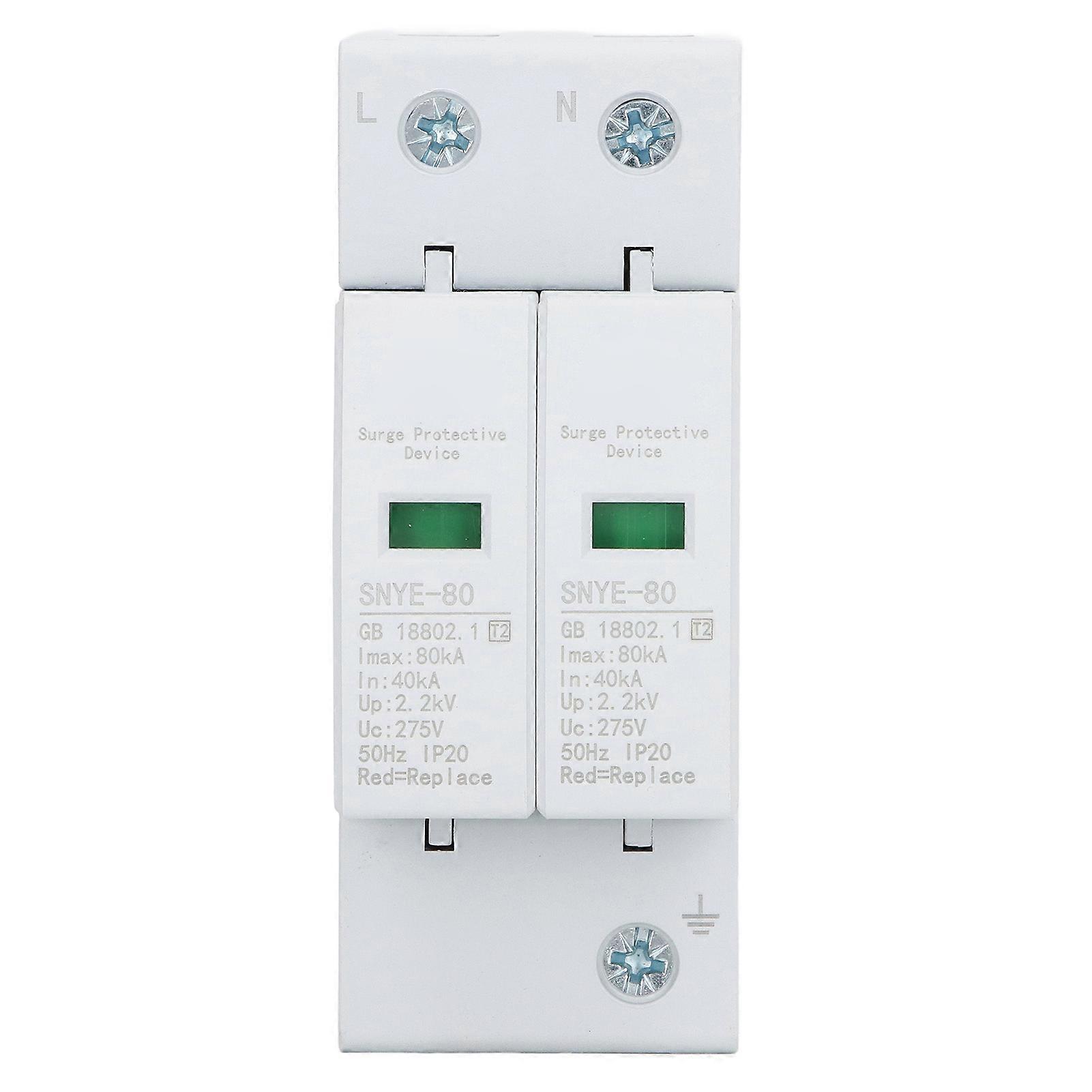 Surge Protective Device 80KA House Voltage Protector Quick Response Fault Indication Surge Arrester Device 2P 275V