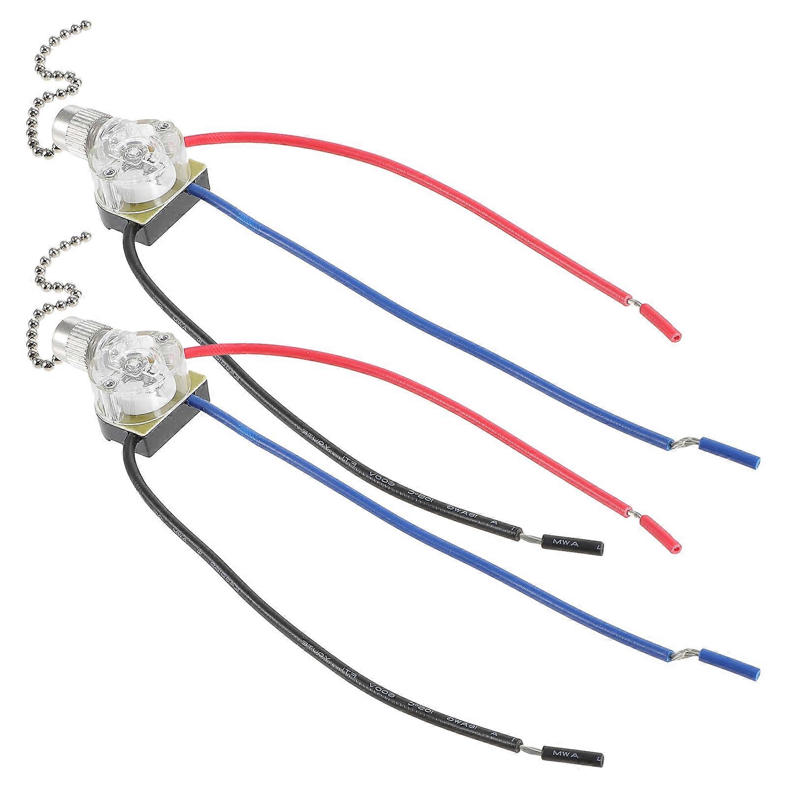2 stuks vervanging pull chain switch plafondventilator schakelaar pull chain switch control