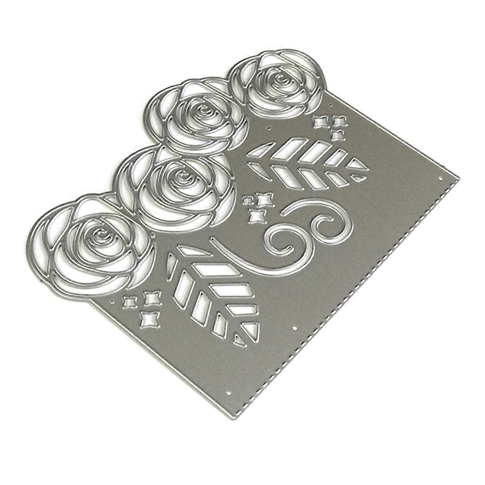 قوالب قطع معدنية على شكل زهرة ورد، استنسل، DIY، ألبوم قصاصات، قالب ورق بطاقة