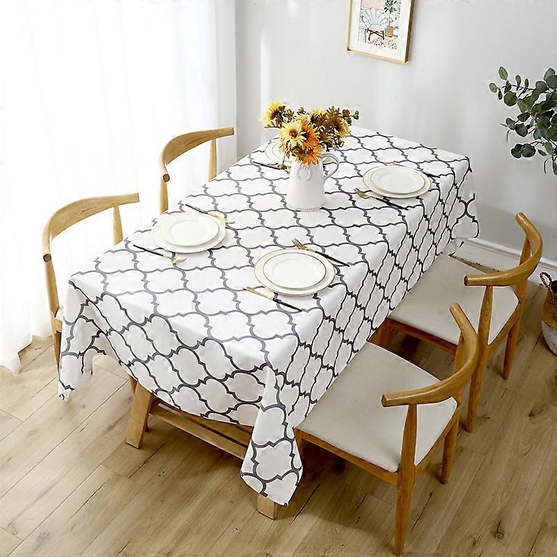 Tablecloth for Rectangular Tables Waterproof Satin Resistant Washable Dining Table Protector for Holiday, Party, White