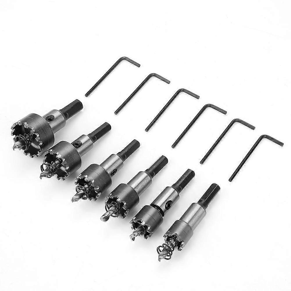 6PCS 16~30mm Multi~tooth Cemented Carbide Hole Saw Bit Metalworking Cutter Tool