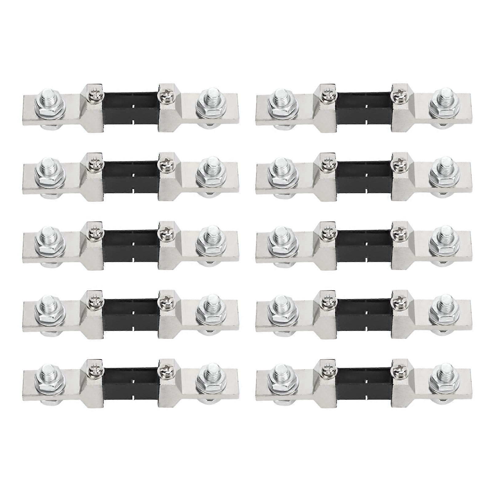 10pcs Current Measuring Shunt Resistor Fixed On One Piece For Dc Ammeter Power Generation System 200a