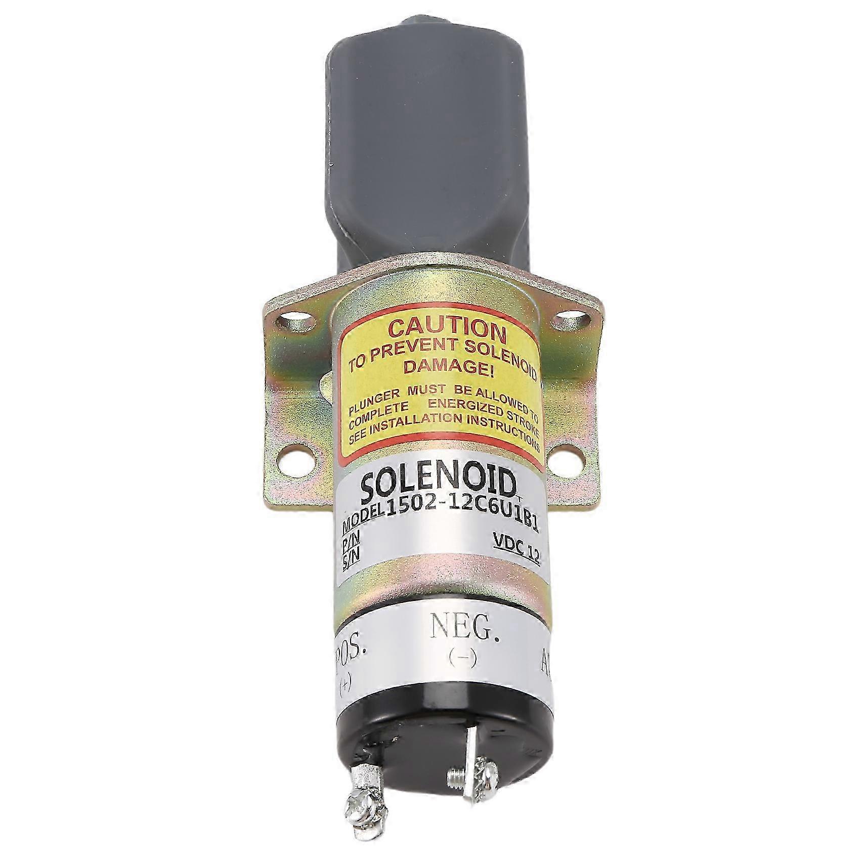 Fuel Shut Down Solenoid 1502-12C6U1B1 12V Shutoff Solenoid for Engine Series T6.3544 4.108 1502-12C6U1B1S1