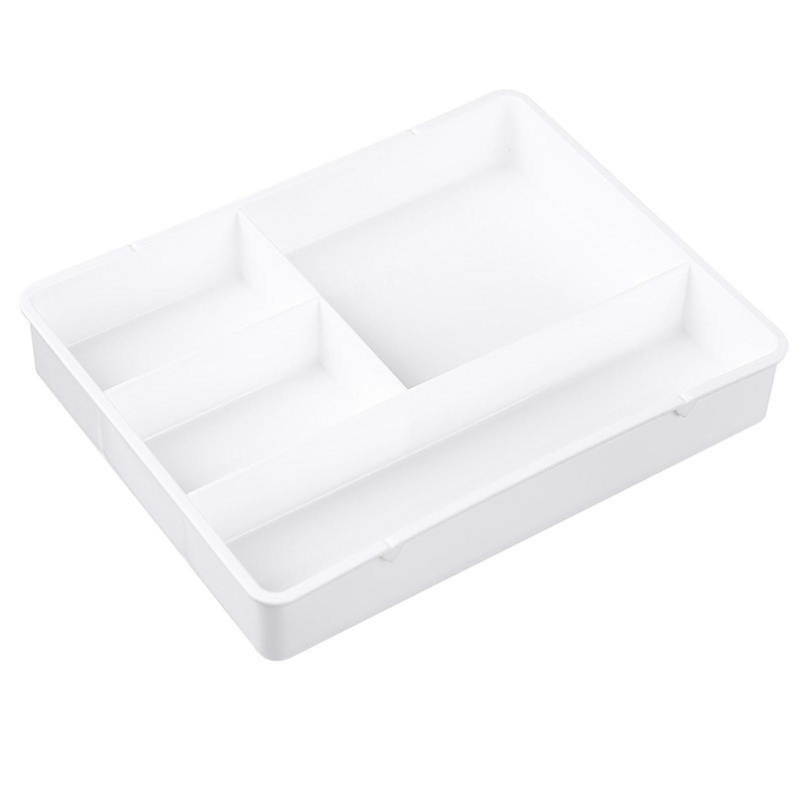 Desktop Organizer Box Drawer Divider Tray Desk Makeup Classification Storage Box for Bathroom Office White