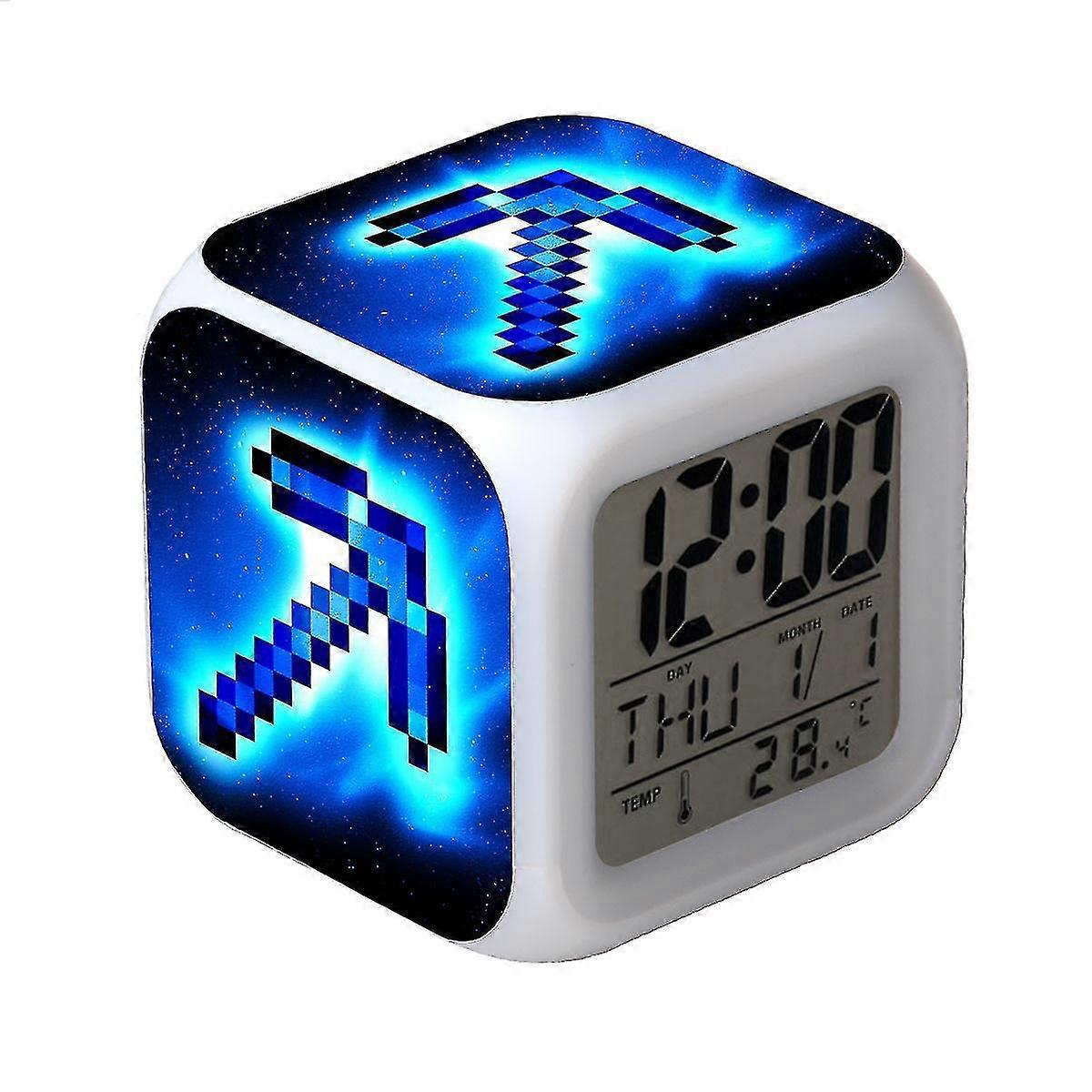 clock alarm colorful square night world color changing light