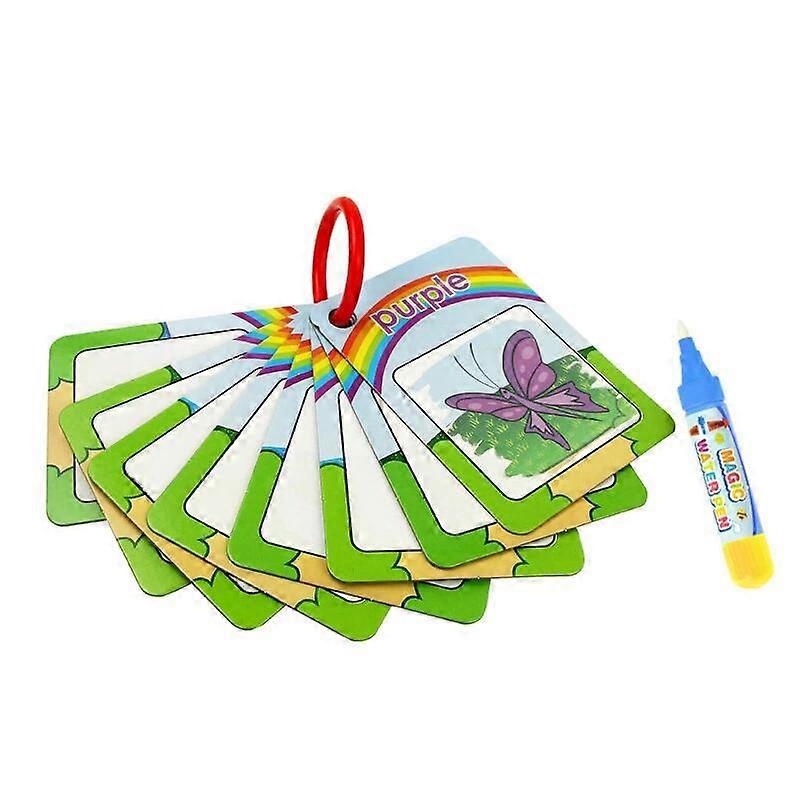 Watercolor Doodle Book Card 26 Digital Shapes And Colors Early Education Awareness Card Magic Drawing Pens Toddler Play Toys - Drawing Toys