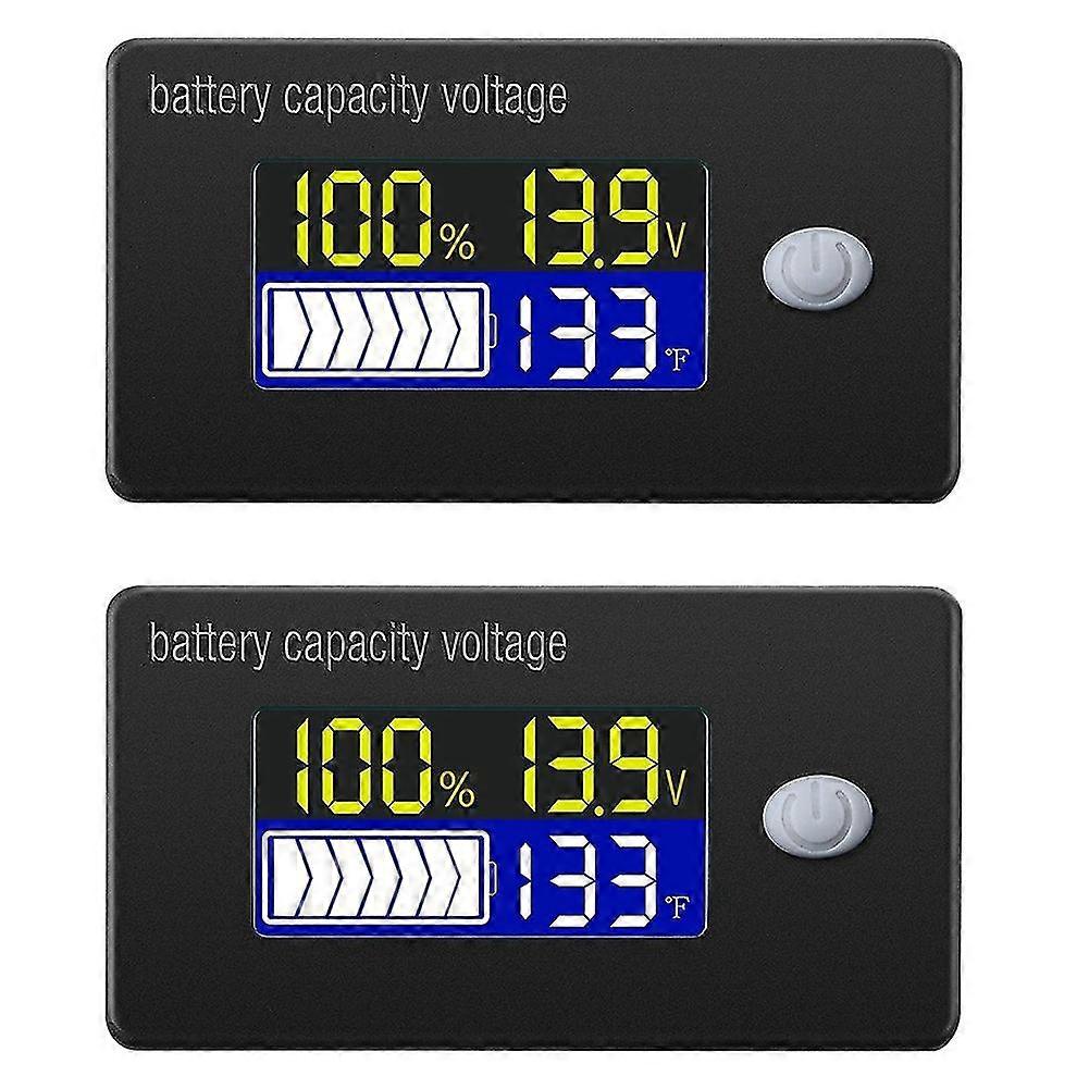 Battery Capacity Voltage Meter With Temperature Sensor 12v 72v